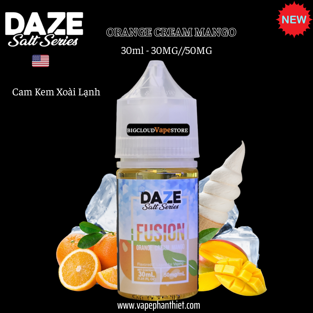 DAZE FUSION SALT 30ml 30MG-50MG Kem Cam Xoài Lạnh